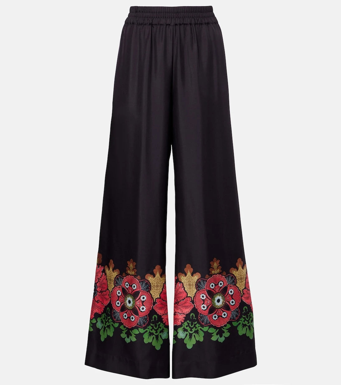 La DoubleJ - Printed silk twill palazzo pants
