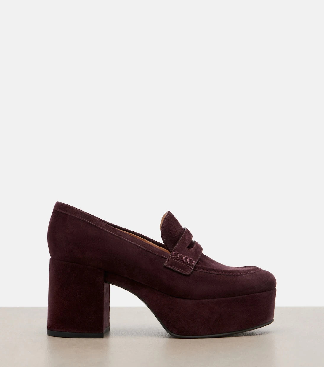 Gianvito Rossi - Jenna suede platform penny loafers