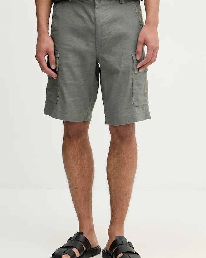 BOSS Orange Erkek Keten Kargo Şort