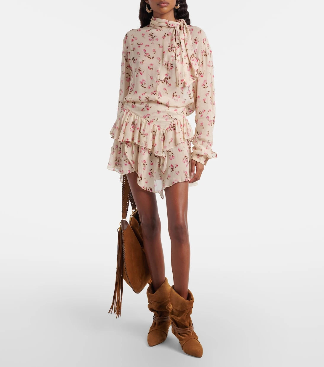 Marant Etoile - Floral ruffled miniskirt