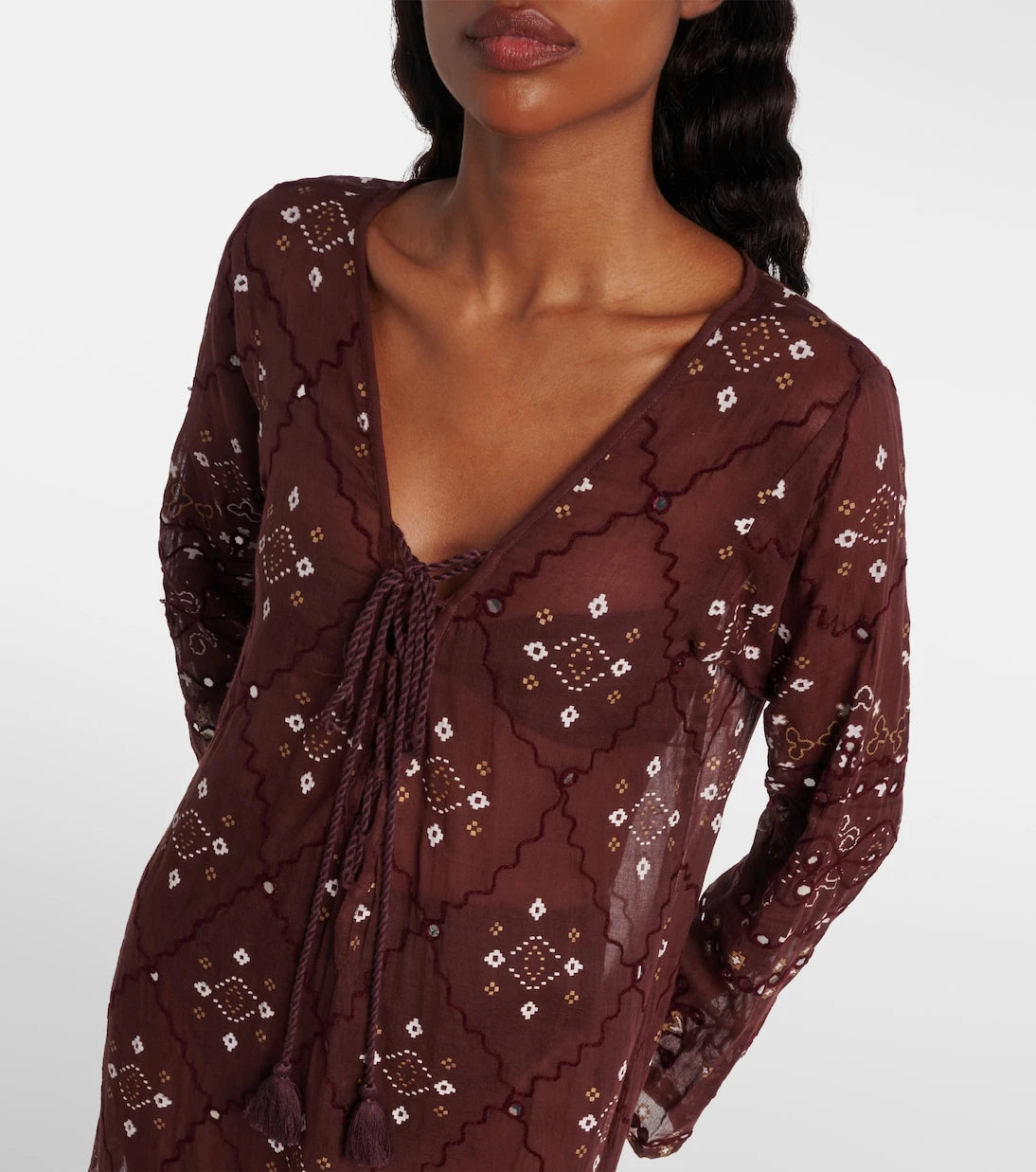 Juliet Dunn - Embroidered cotton kaftan