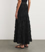 Black Tulle Embroidered Maxi Skirt
