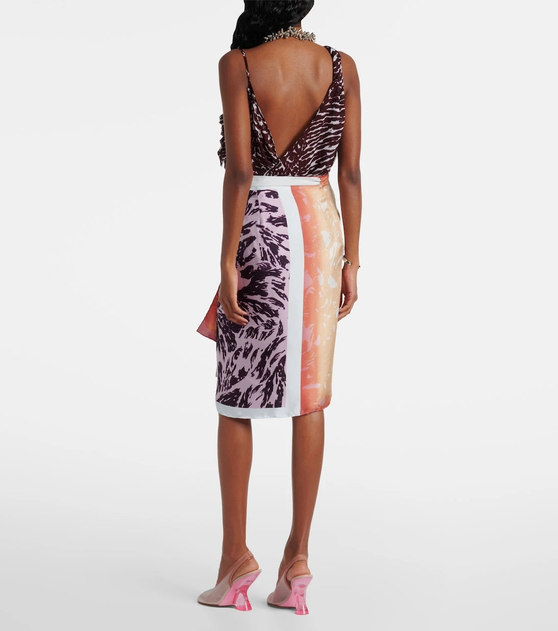 Dries Van Noten - Printed silk wrap skirt