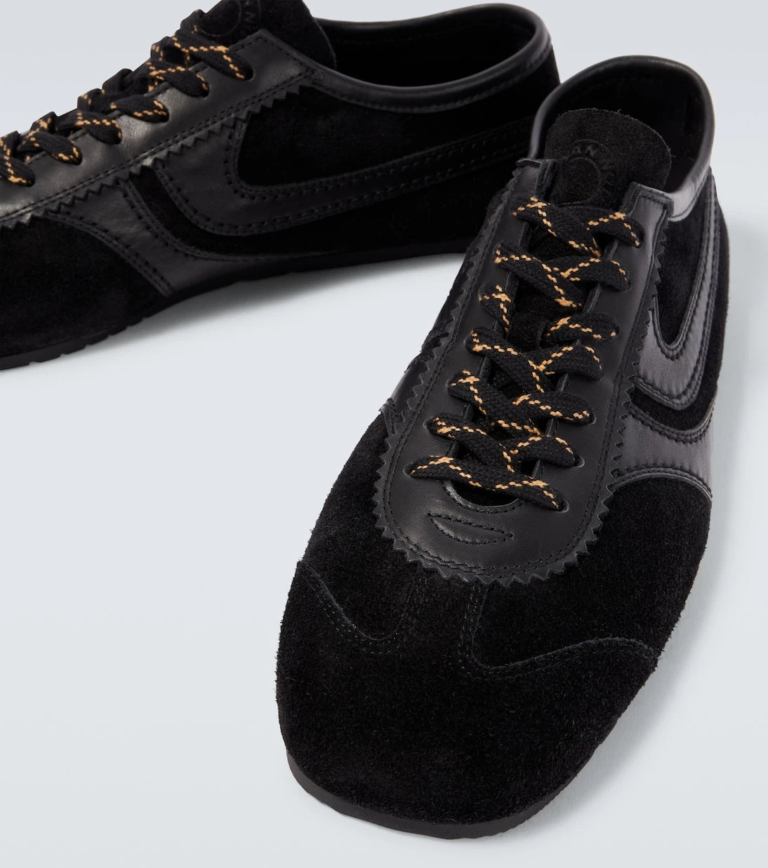Dries Van Noten - Leather-trimmed suede sneakers