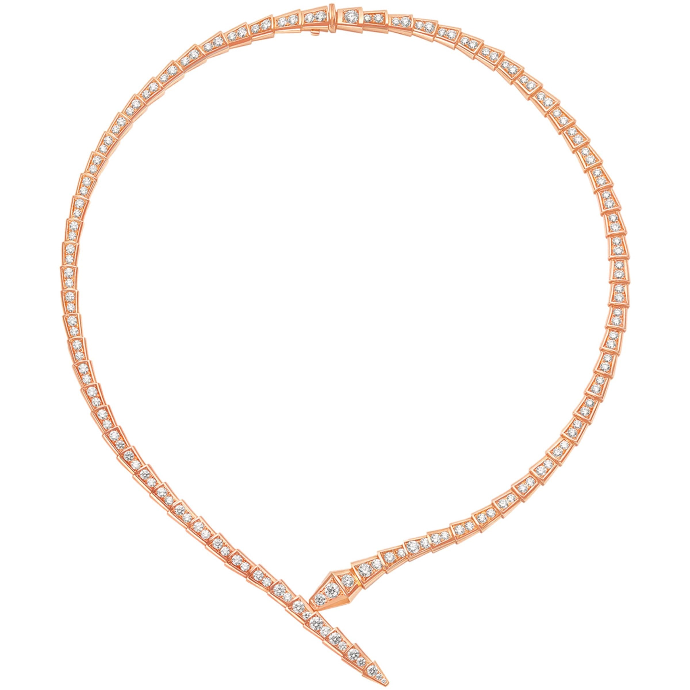 Rose Gold and Diamond Serpenti Viper Necklace