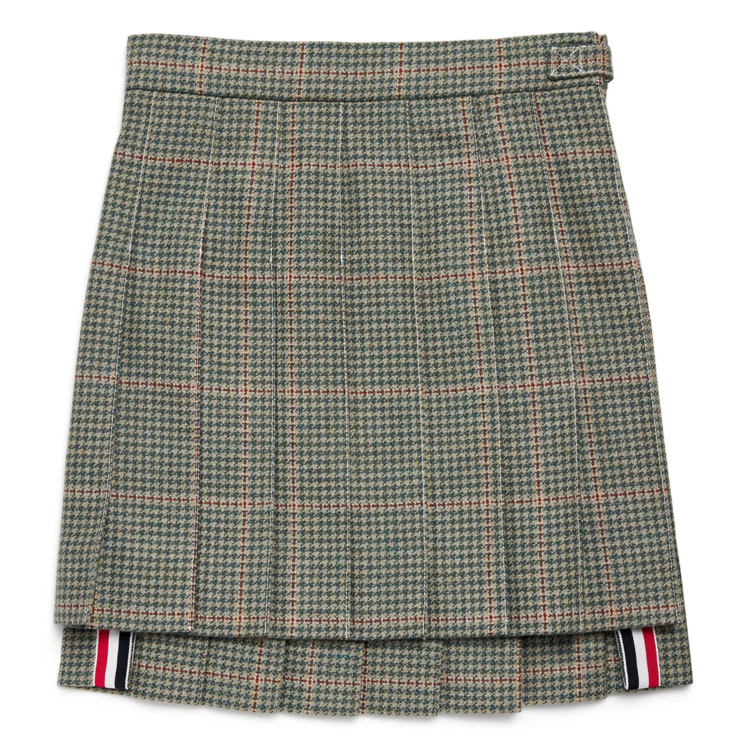Thom Browne Kids Tweed Herringbone Pleated Skirt (2-12 Years)