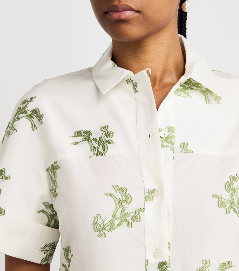 Erdem Multi Embroidered Maxi Shirt Dress