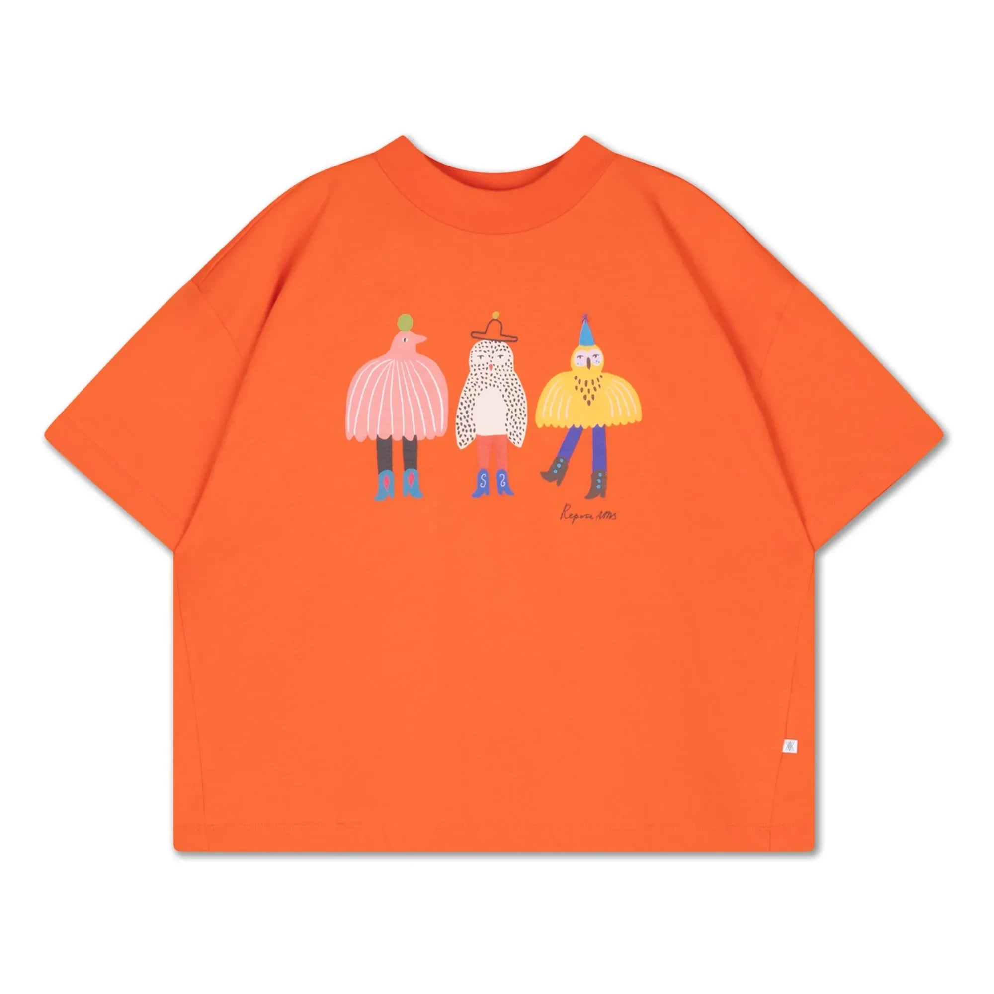Repose AMS - Baxy Oiseaux T-shirt Organic cotton | Orange