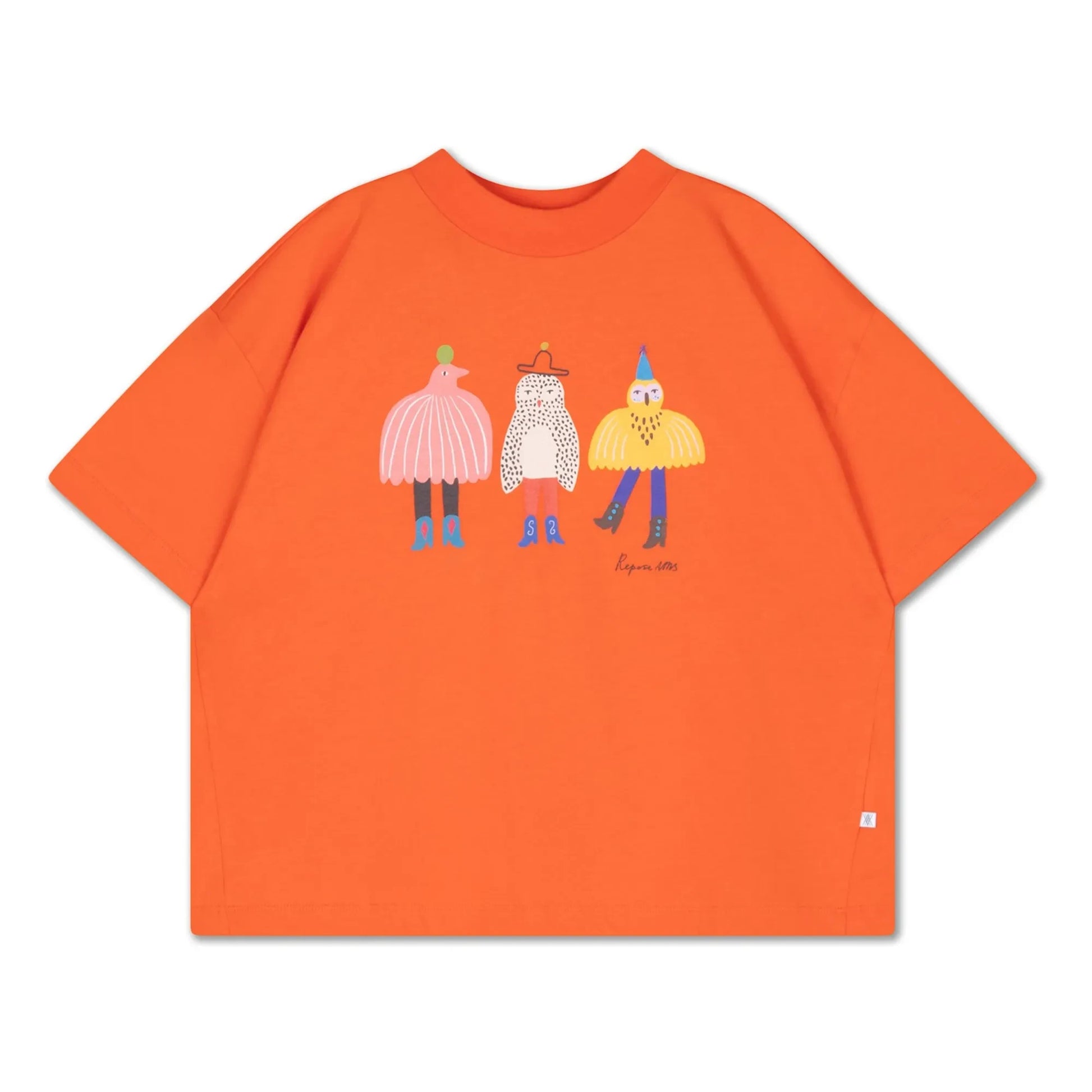 Repose AMS - Baxy Oiseaux T-shirt Organic cotton | Orange