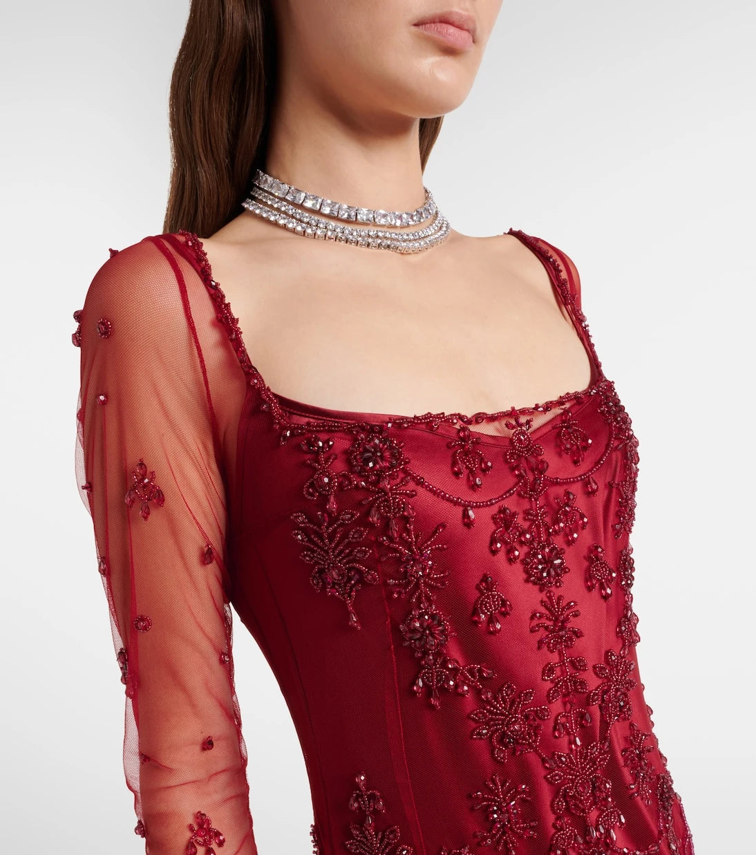 Clio Peppiatt - Chandelier embellished tulle gown