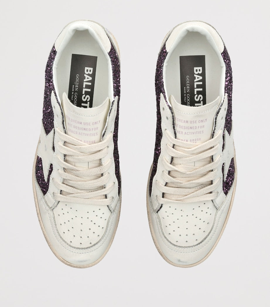Golden Goose Purple Glitter Ball Star Sneakers