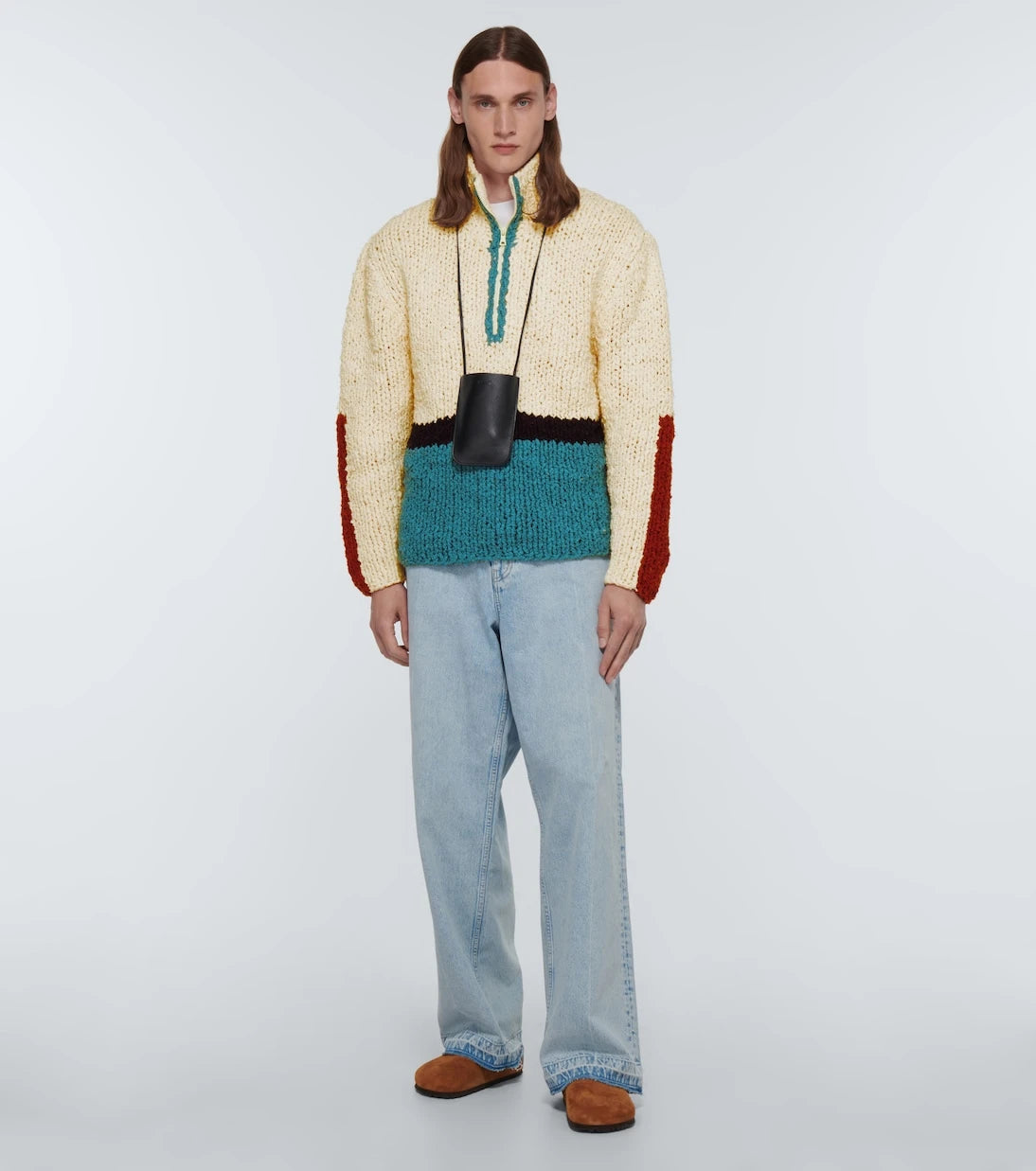 The Elder Statesman - Block N Spiral bouclé sweater