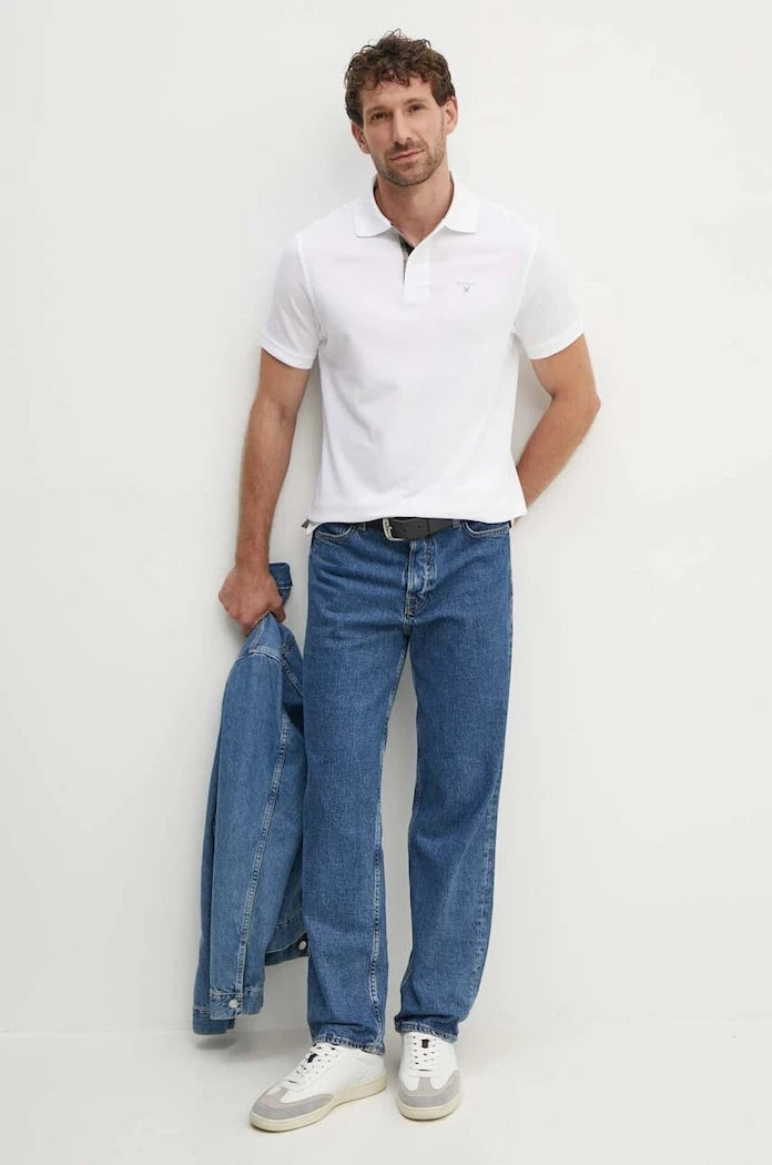 Barbour тениска с яка мъжка от памук