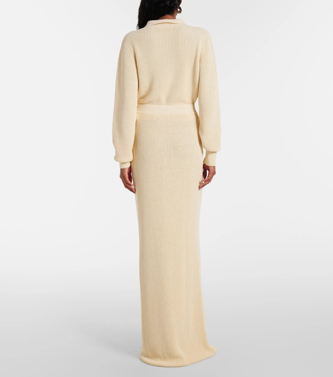 Aya Muse - Castu ribbed-knit cotton-blend maxi skirt