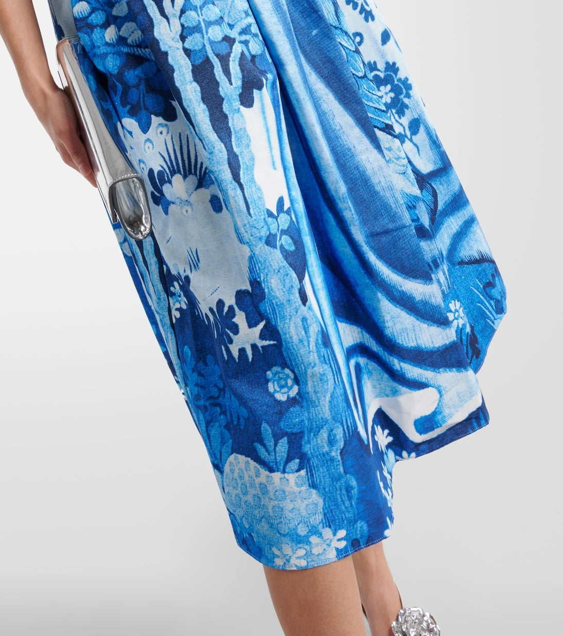 Erdem - Printed cotton-blend faille midi dress
