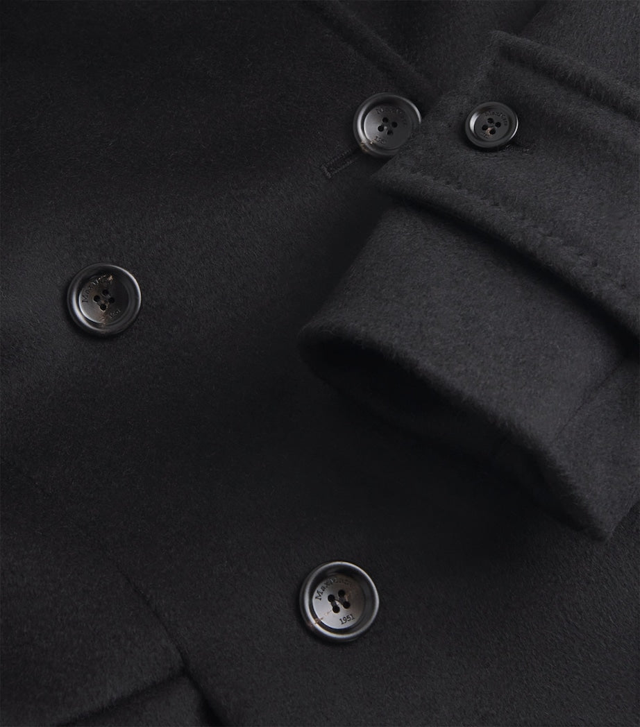 Black Camelwool Collared Coat