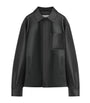 Black Leather Anagram Overshirt