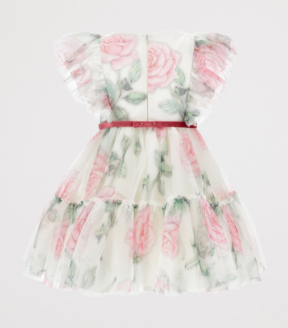 Green Tulle Floral Dress (2-12 Years)
