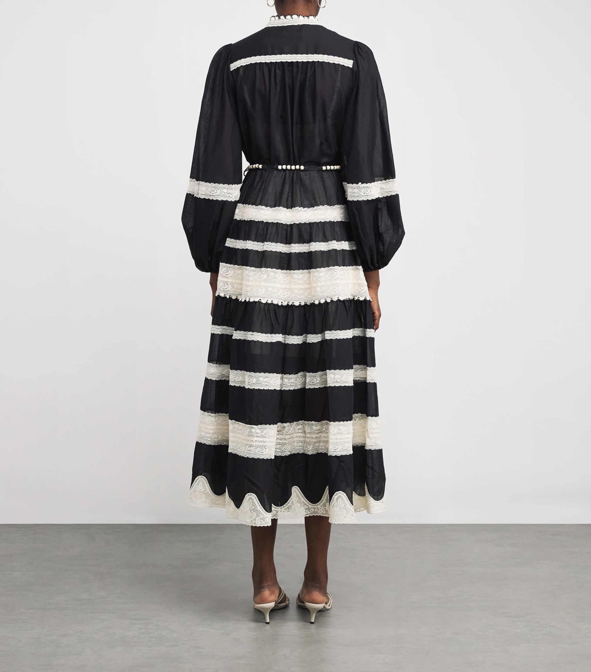 Cotton Lace-Insert Rhiannon Midi Dress