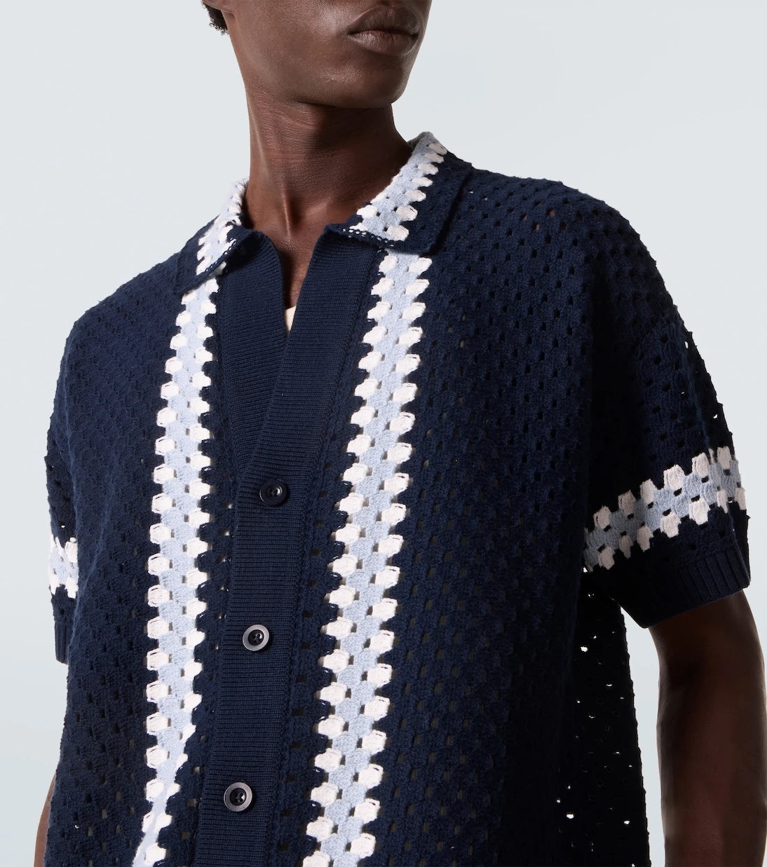 Frescobol Carioca - Pinto crochet cotton bowling shirt