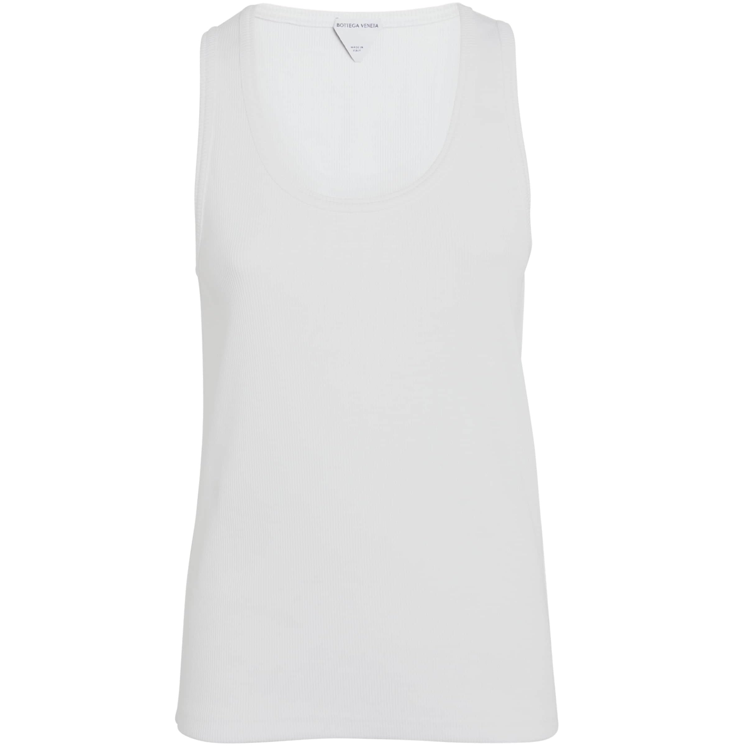 Bottega Veneta White Stretch-Cotton Tank Top
