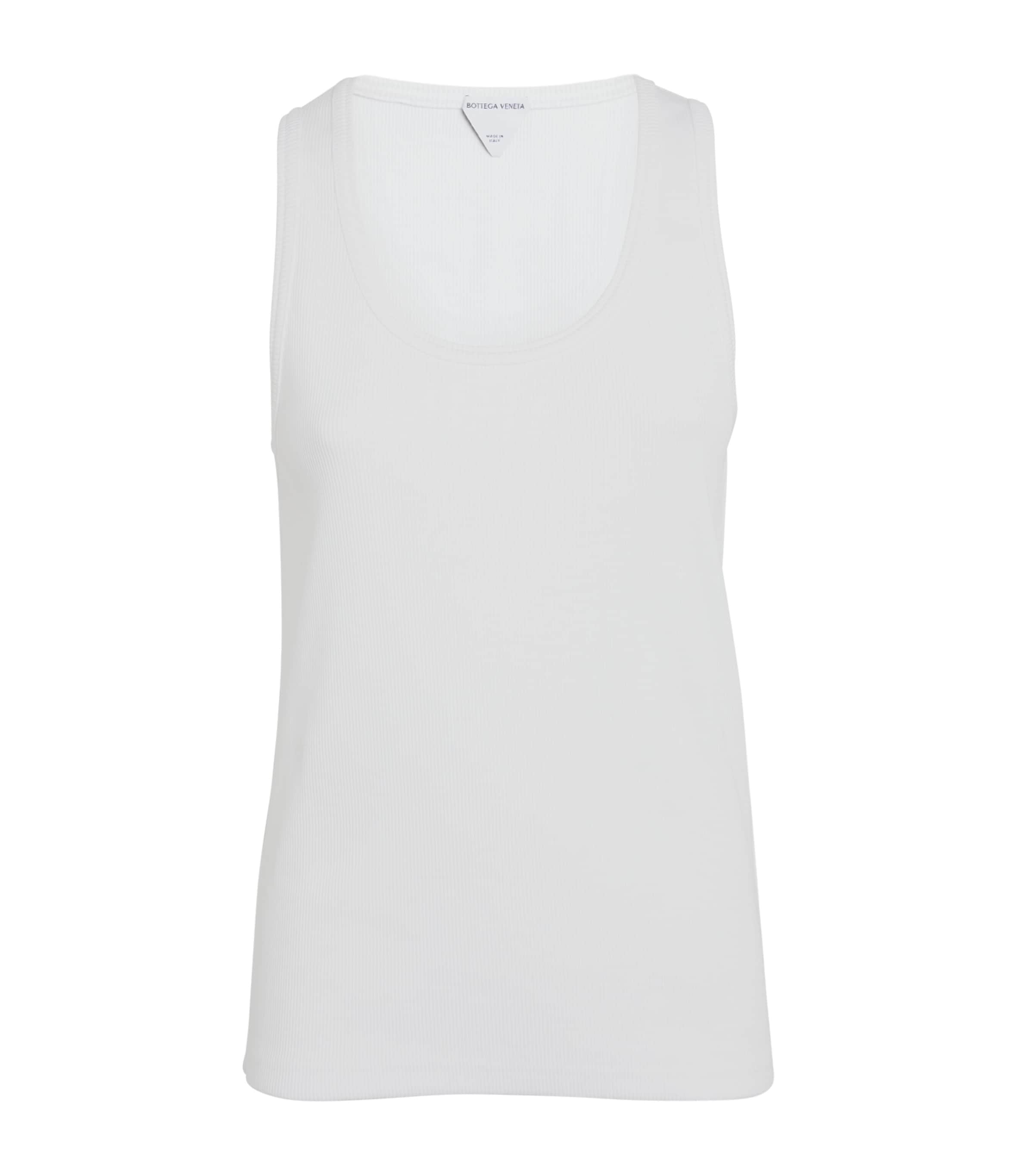 Bottega Veneta White Stretch-Cotton Tank Top