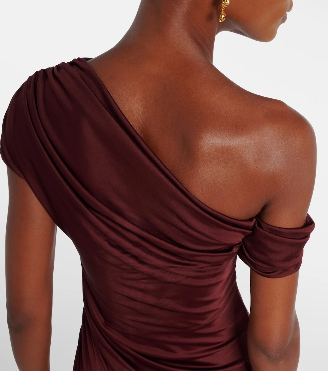 Galvan - Asymmetric draped jersey maxi dress