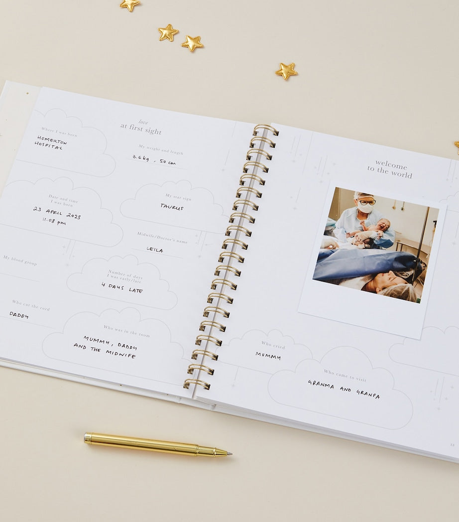 Blush and Gold Safari Baby Memory Book