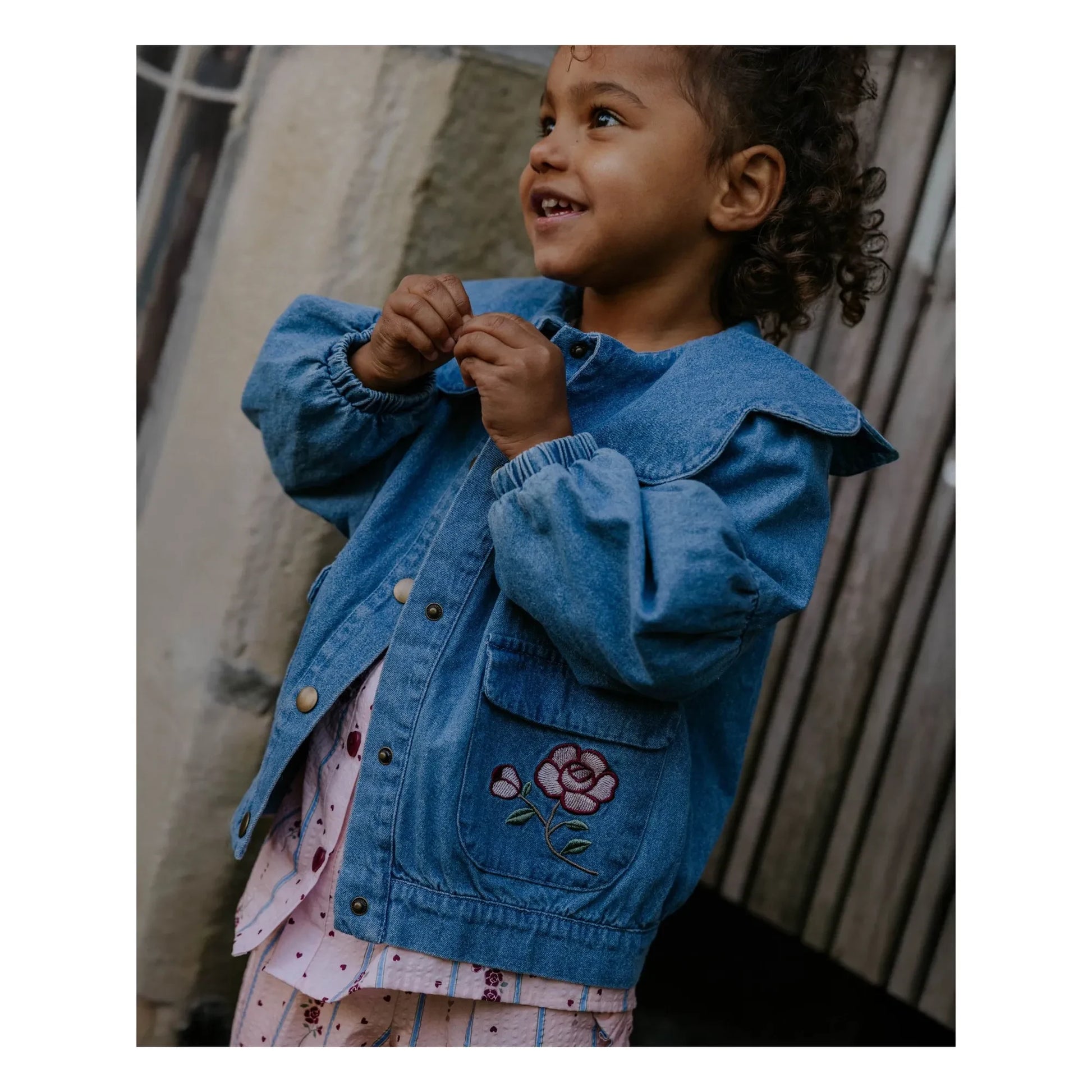 Fliink - Denim Don Flowers Jacket | Light Blue