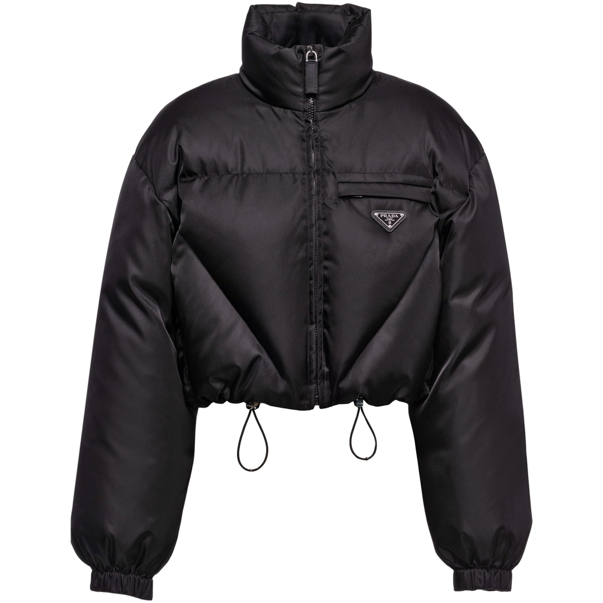 Prada Black Crop Re-Nylon Puffer Jacket