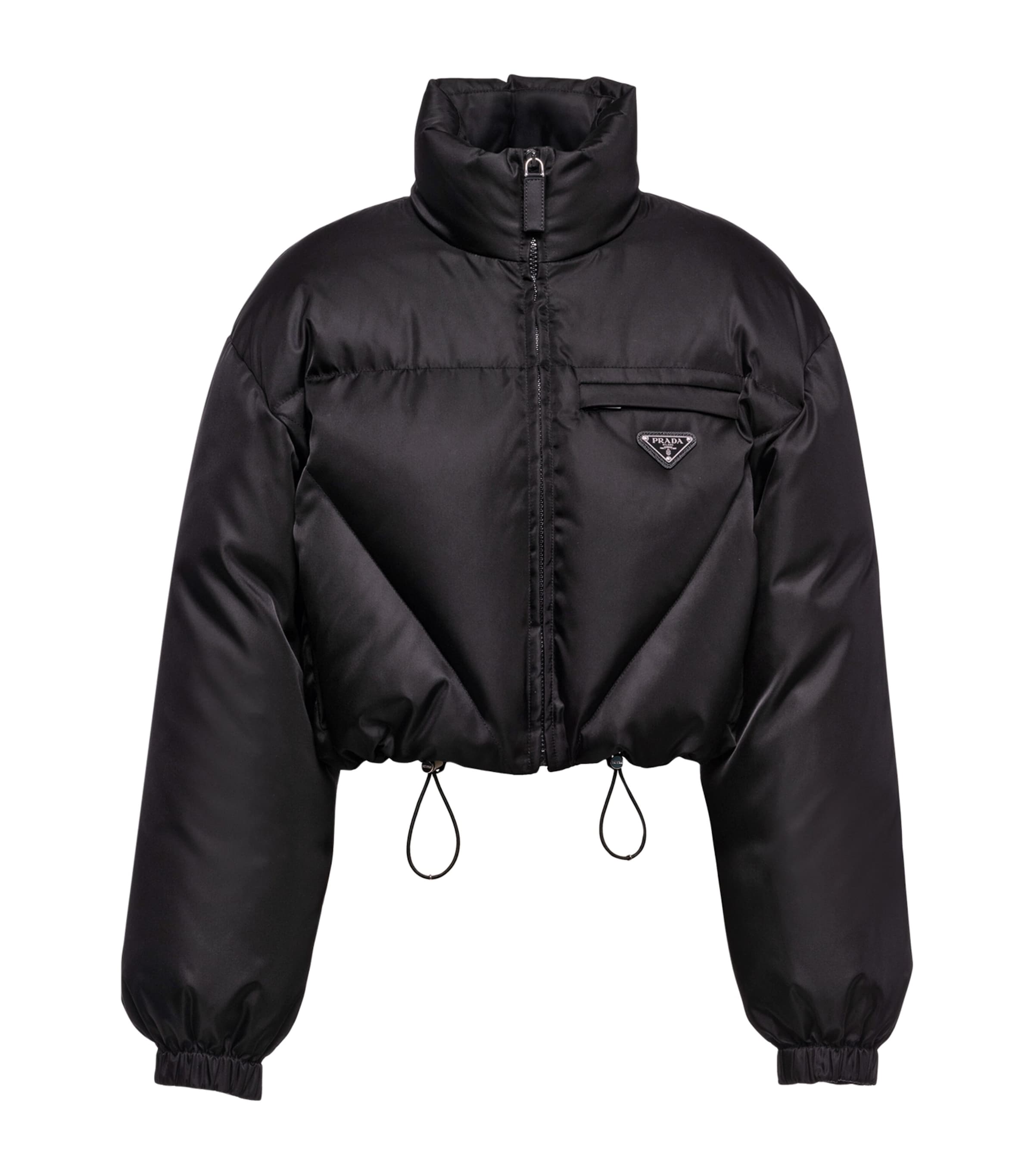 Prada Black Crop Re-Nylon Puffer Jacket