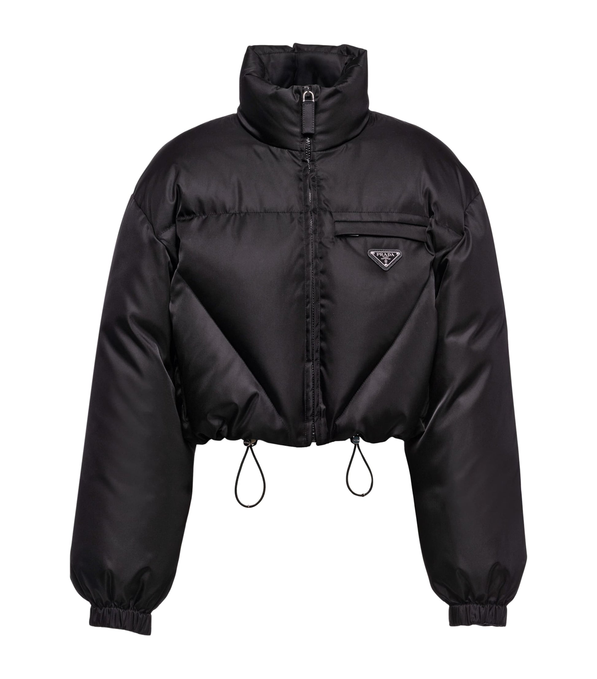 Prada Black Crop Re-Nylon Puffer Jacket