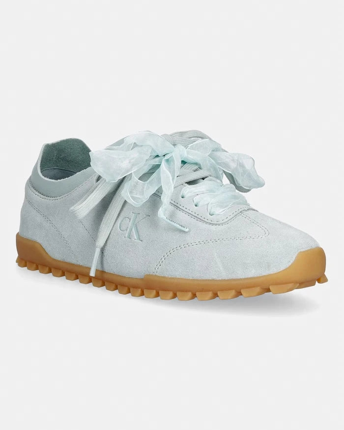 Calvin Klein LOW PROFILE RUN MG SUE DB LACES kadın deri spor ayakkabı