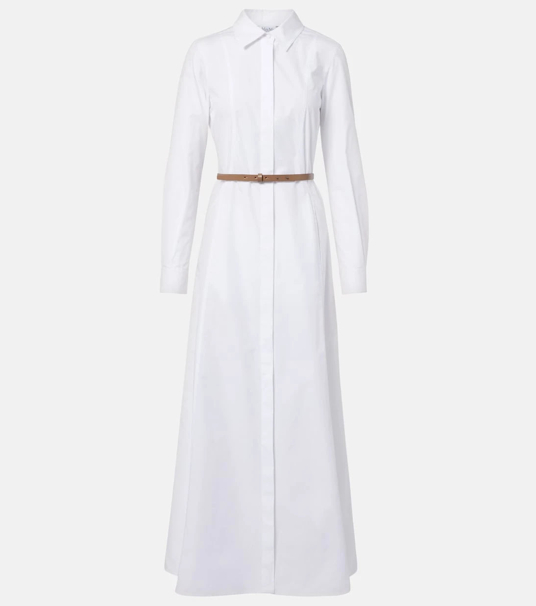 Max Mara - Adunco belted cotton poplin shirt dress