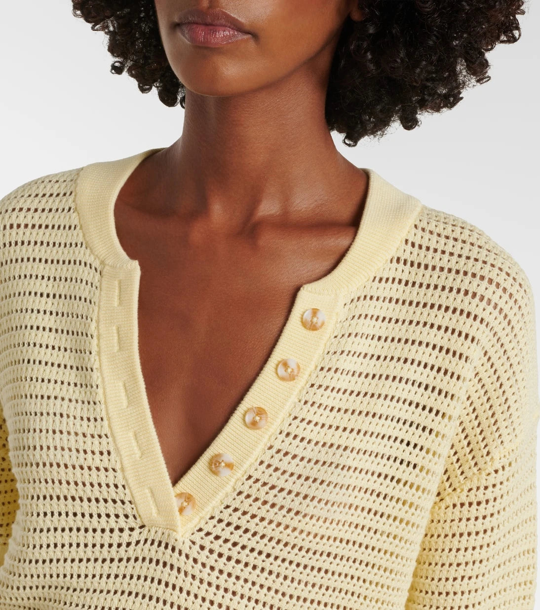 Varley - Callie open-knit cotton top
