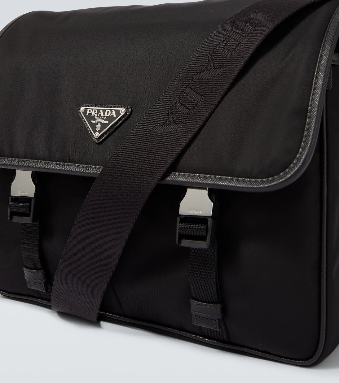 Prada - Re-Nylon leather-trimmed messenger bag