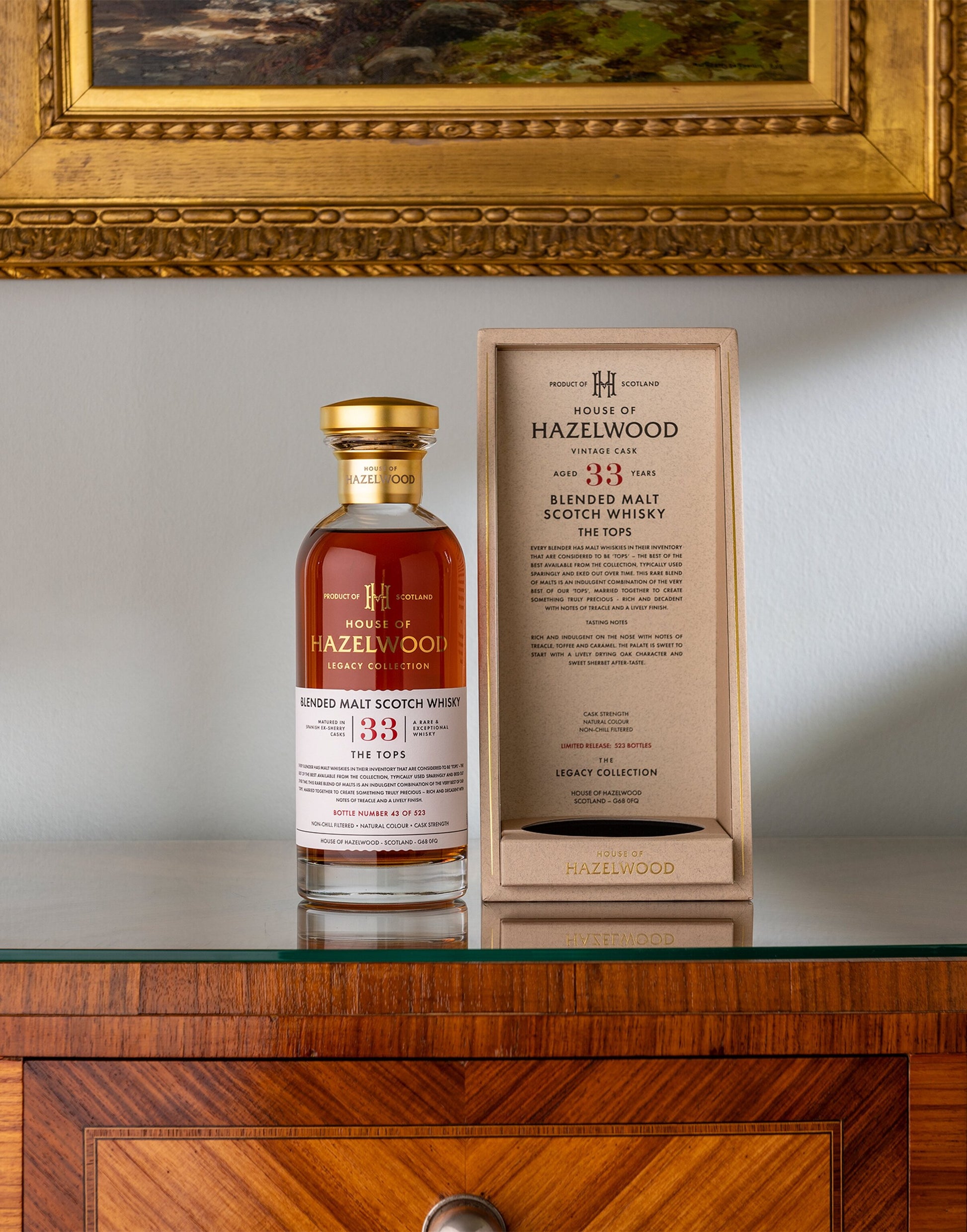 House of Hazelwood The Tops 33-Year-Old Speyside Blended Malt Scotch Whisky (70cl)
