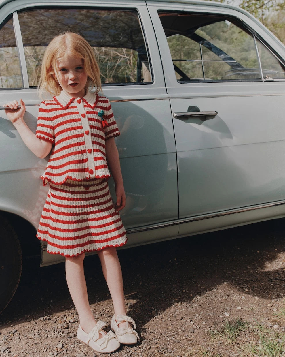 Self-Portrait Kids - Knitted striped skirt