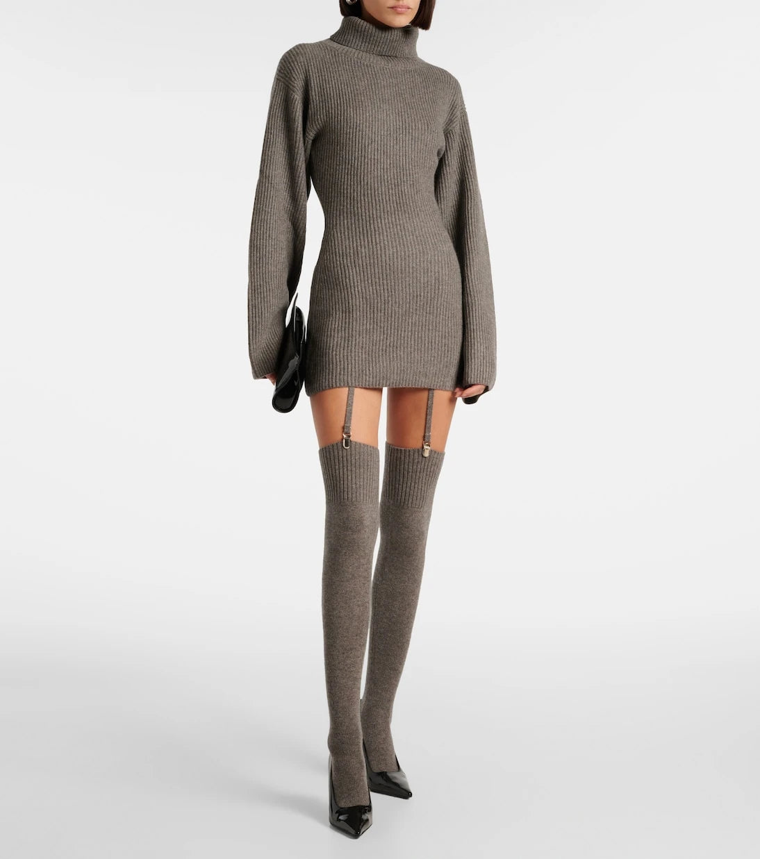 Aya Muse - Cursa turtleneck cashmere minidress with socks