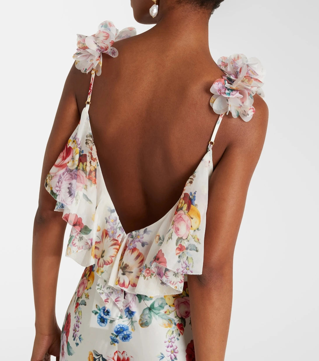 Camilla - Embellished floral silk slip dress