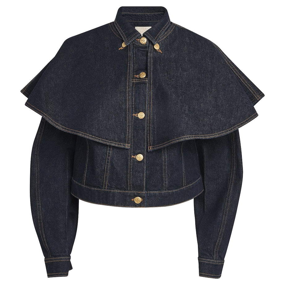 The Agata Denim Cape Jacket
