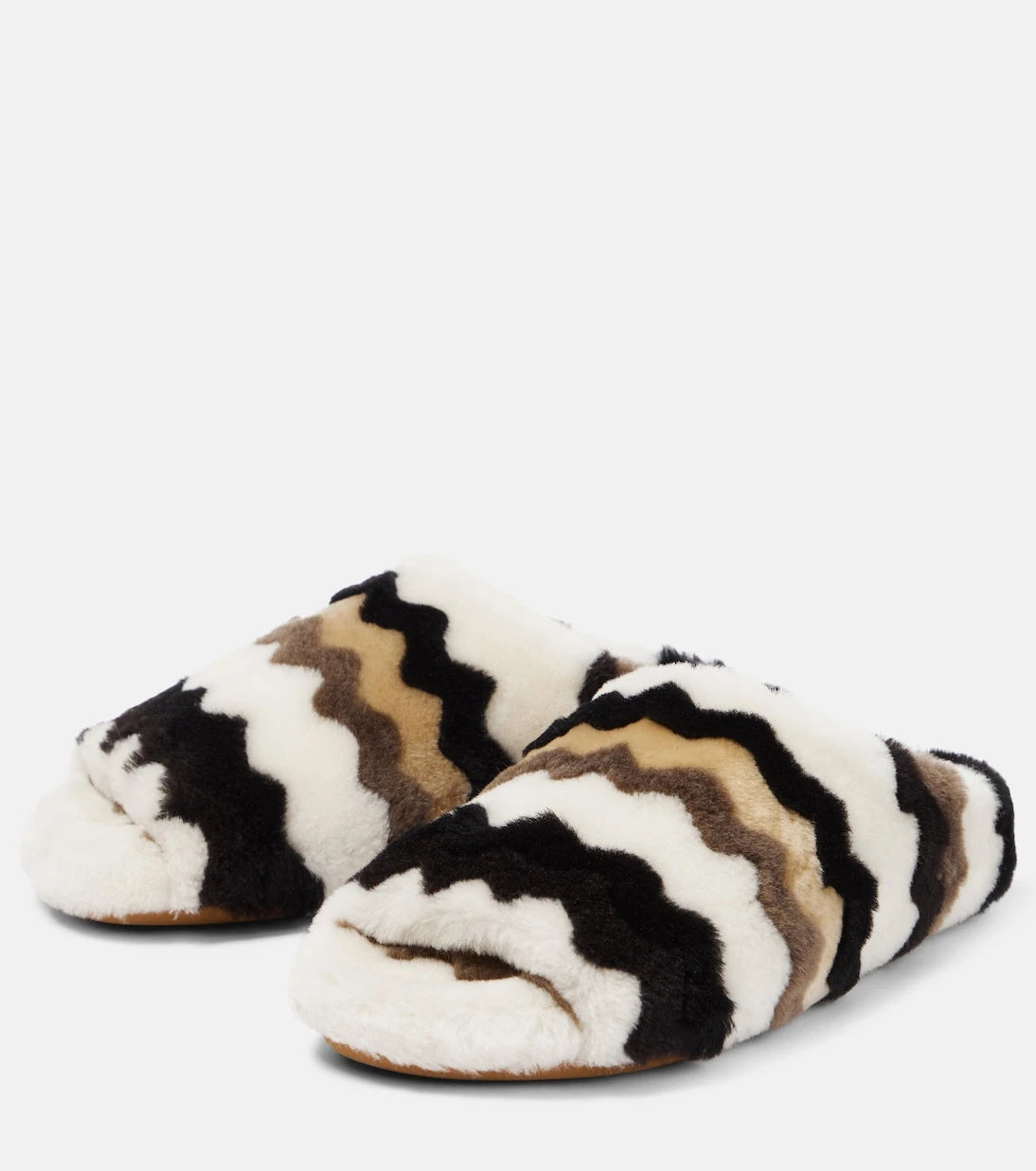 Chloé - Saam chevron shearling slides