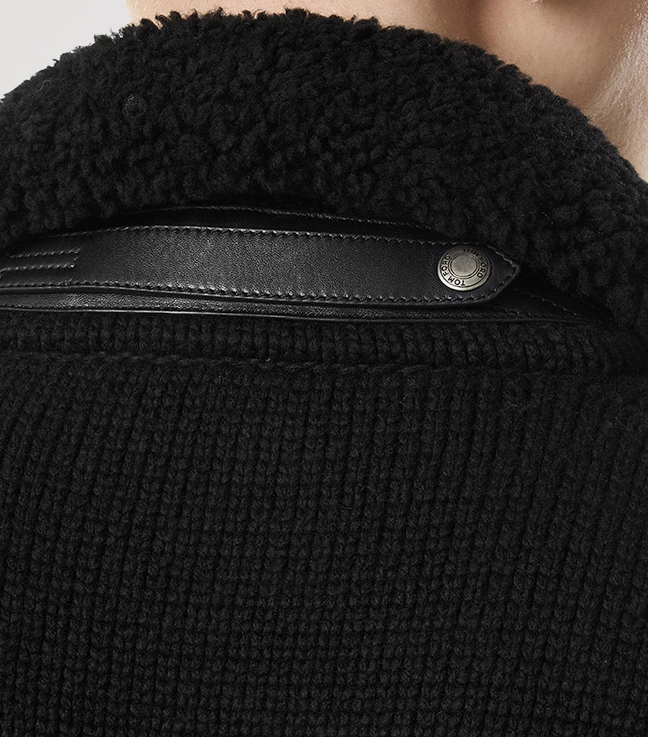 Black Cashmere Collared Jacket