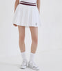 Brunello Cucinelli White Techno Poplin Pleated Mini Skirt