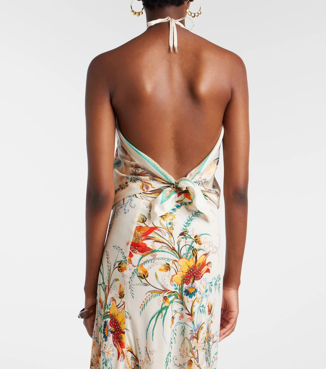 Etro - Printed halterneck silk top