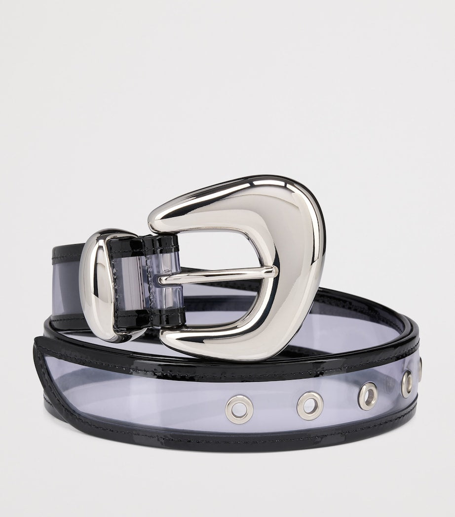 Christian Louboutin Black Bubble PVC Patent Leather Belt