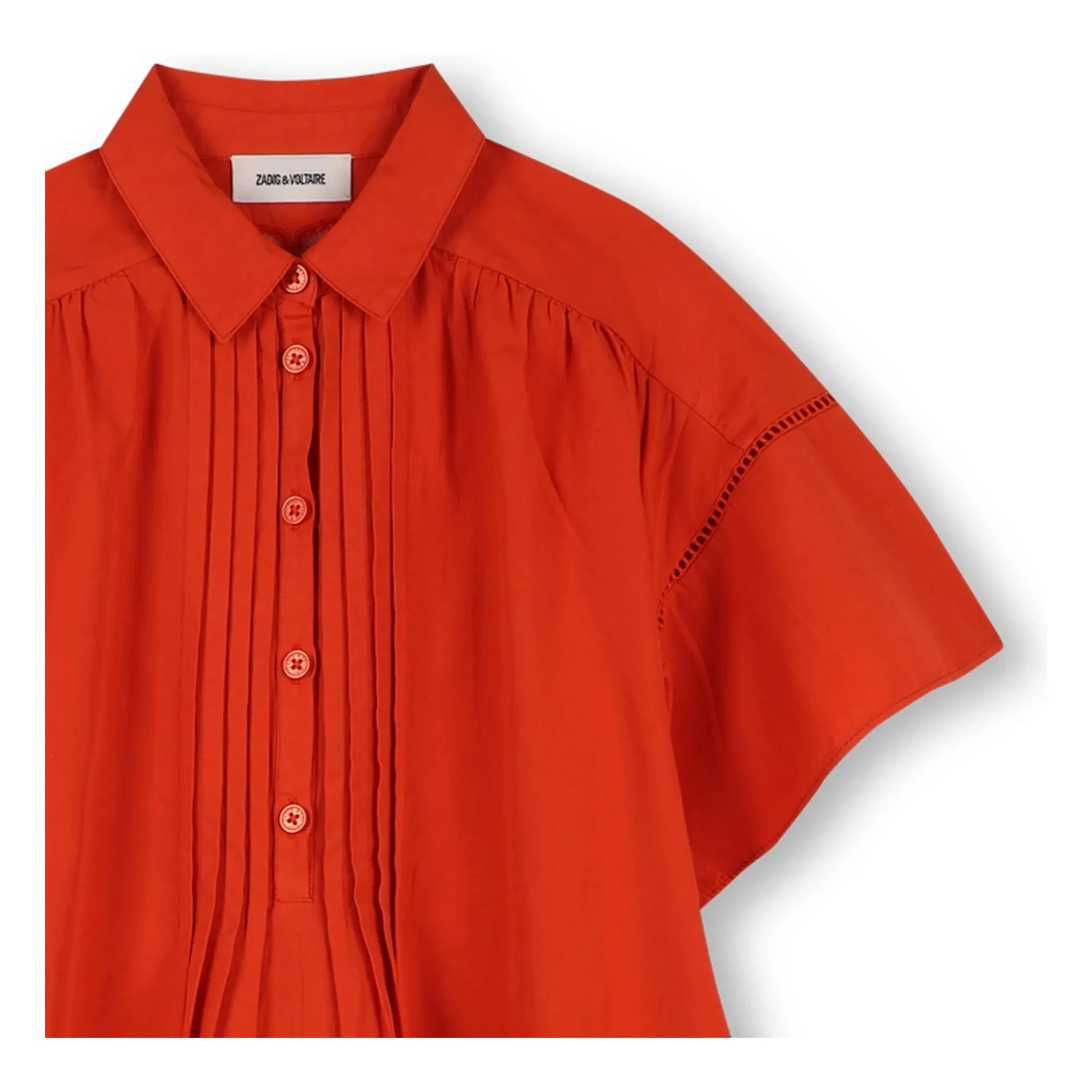 Zadig & Voltaire - Buttoned Ruffle Dress | Blood orange