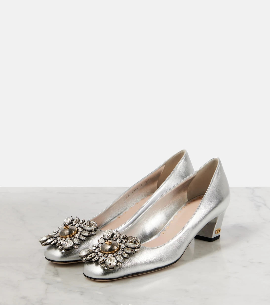 Valentino Garavani - Preshoes 45 metallic leather pumps