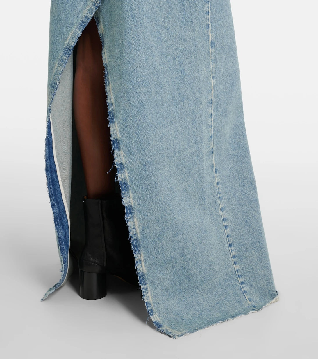 Maison Margiela - Frayed denim maxi skirt