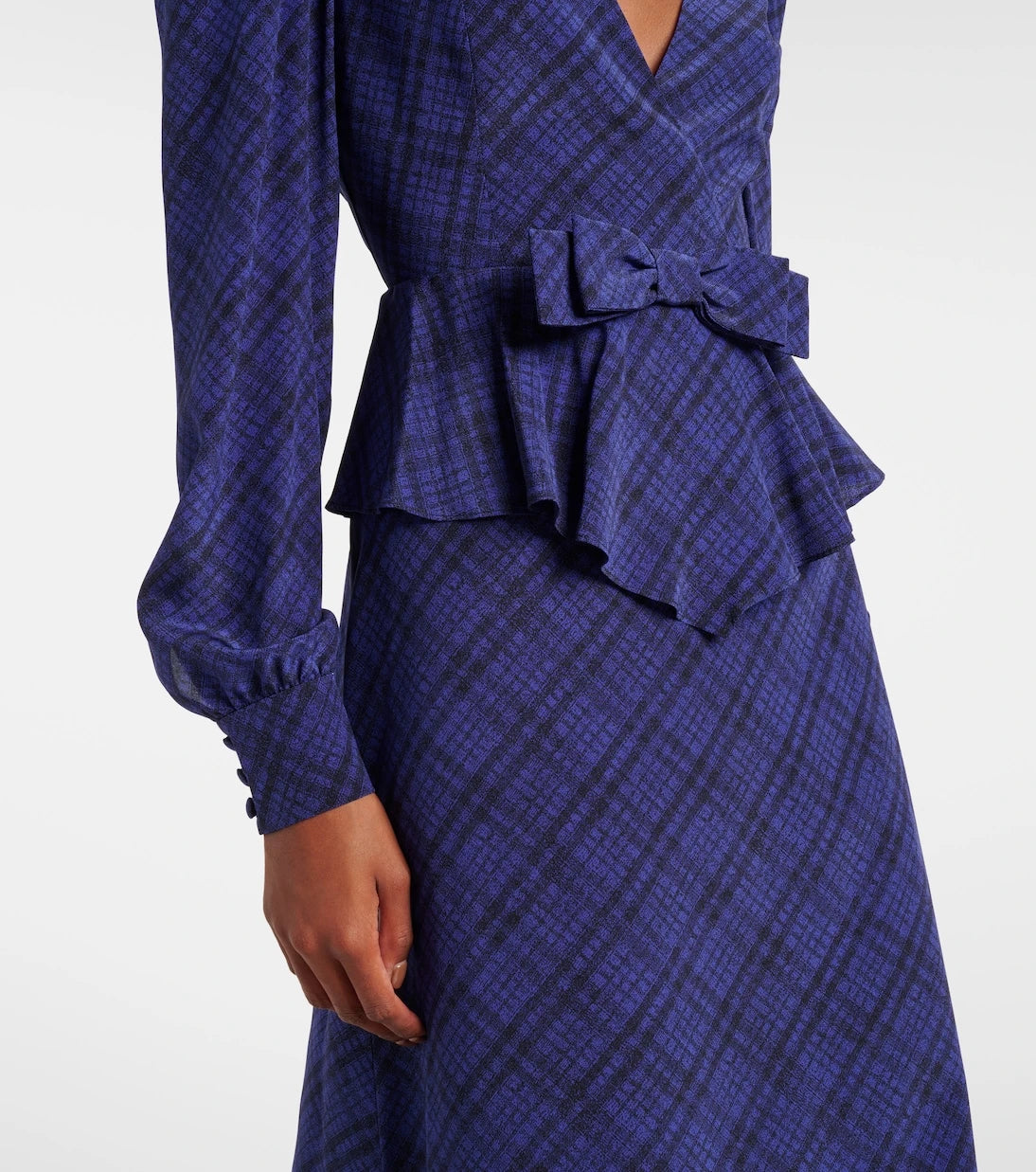 Alessandra Rich - Tartan silk midi dress